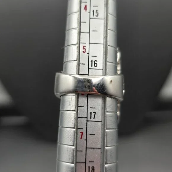 Sterling & Tourmaline Ring Size 6 Quartz Accents Ornate Cutouts 13.4g Signed QJ - Picture 9 of 14